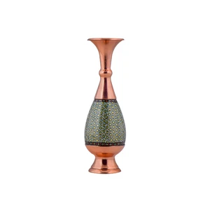 گلدان خاتم کاری مسی مدل ka011