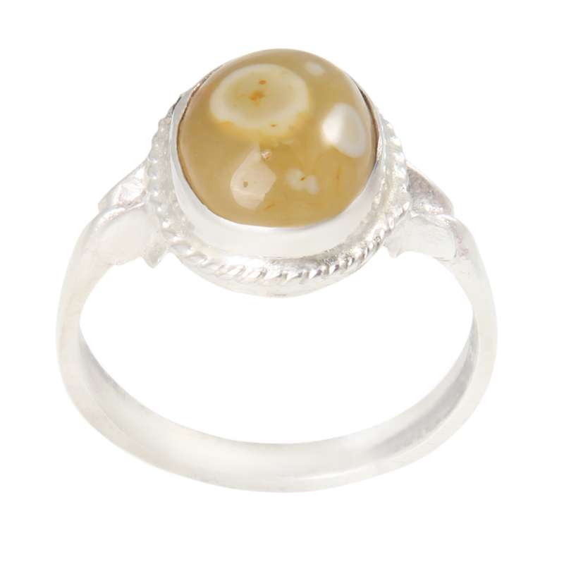 انگشتر نقره زنانه بازرگانی میلادی مدل سنگ عقیق باباقوری کد AW_494