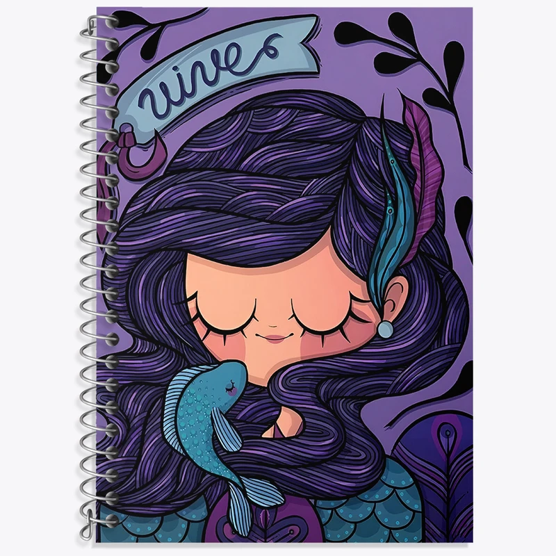 دفتر زبان 50 برگ خندالو مدل دو خط طرح دخترانه کد N3294