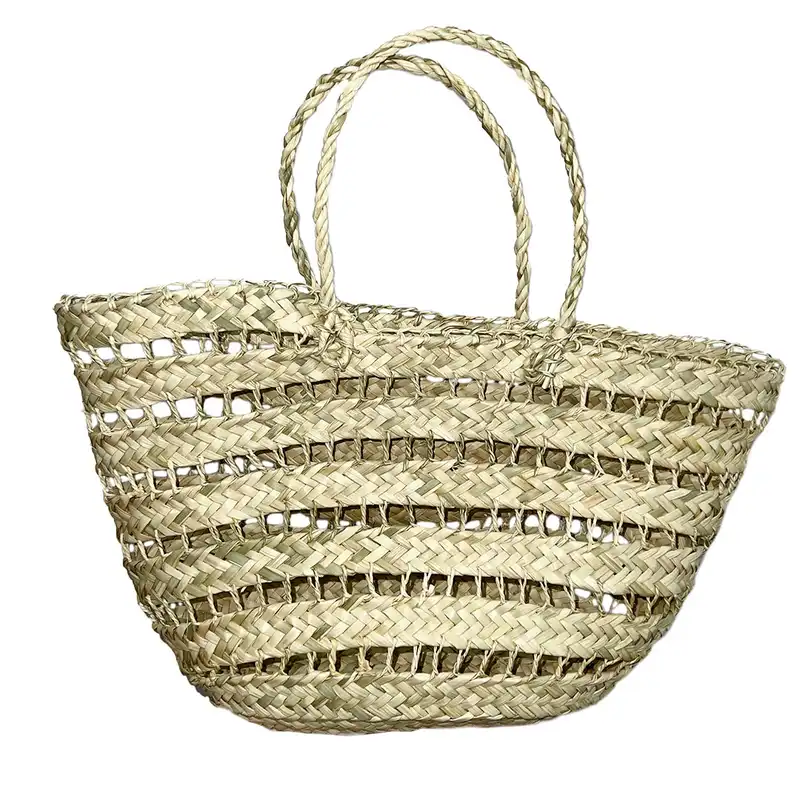 زنبیل حصیری مدل توری بافت