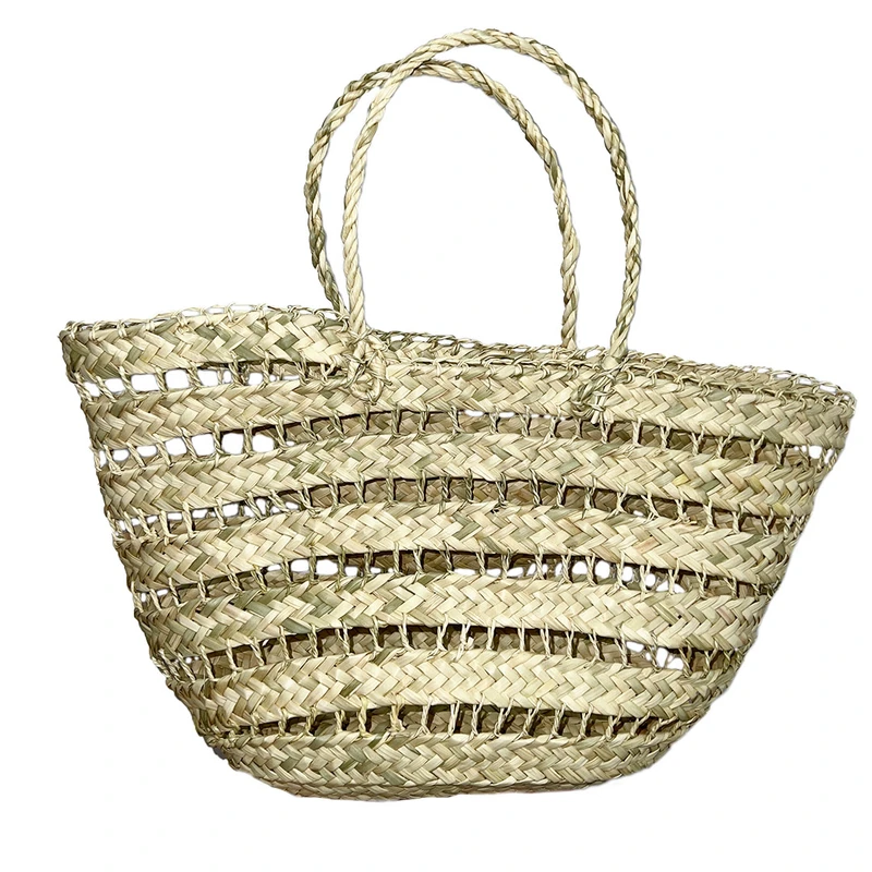 زنبیل حصیری مدل توری بافت