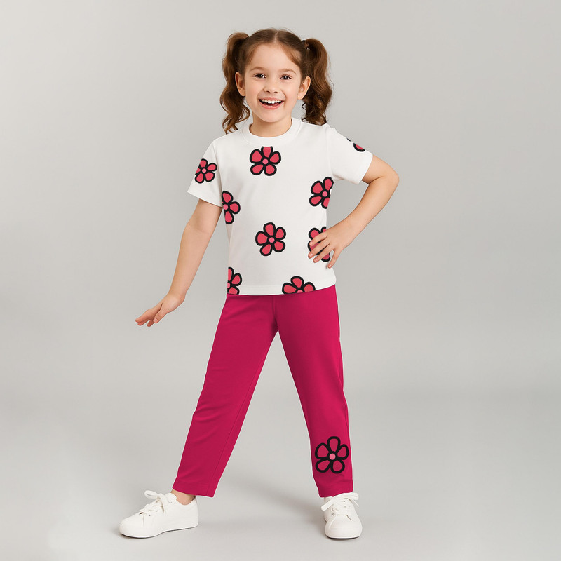ست تی شرت و شلوار دخترانه مادر مدل Rebecca