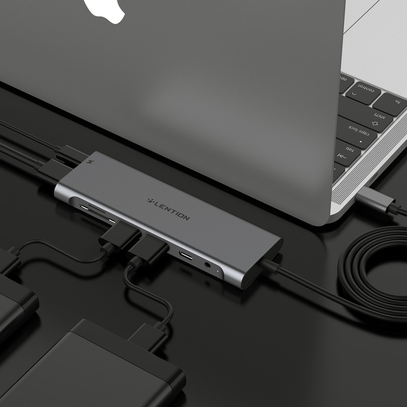 هاب 8 پورت USB-C لنشن مدل C37 3