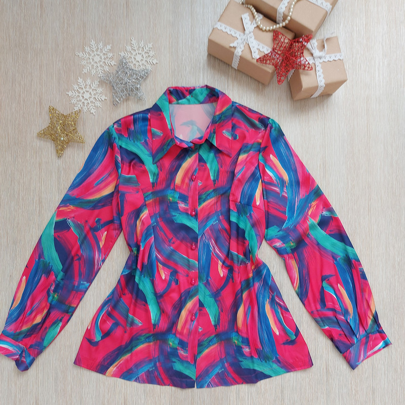 شومیز آستین بلند زنانه مدل ساتن سیلک رنگ سرخابی