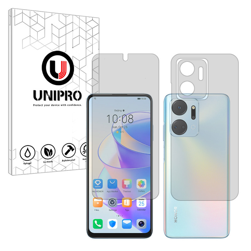 محافظ صفحه نمایش مات یونی پرو مدل Star 5 مناسب برای گوشی موبایل آنر X7a به همراه محافظ پشت گوشی موبایل 