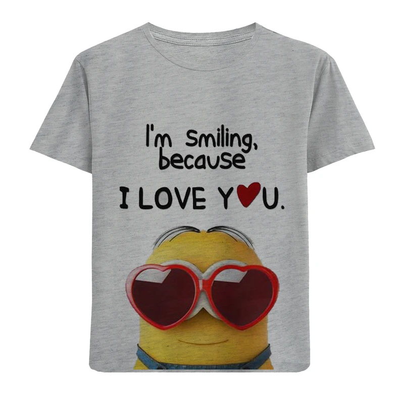 تی شرت آستین کوتاه دخترانه مدل مینیون F657