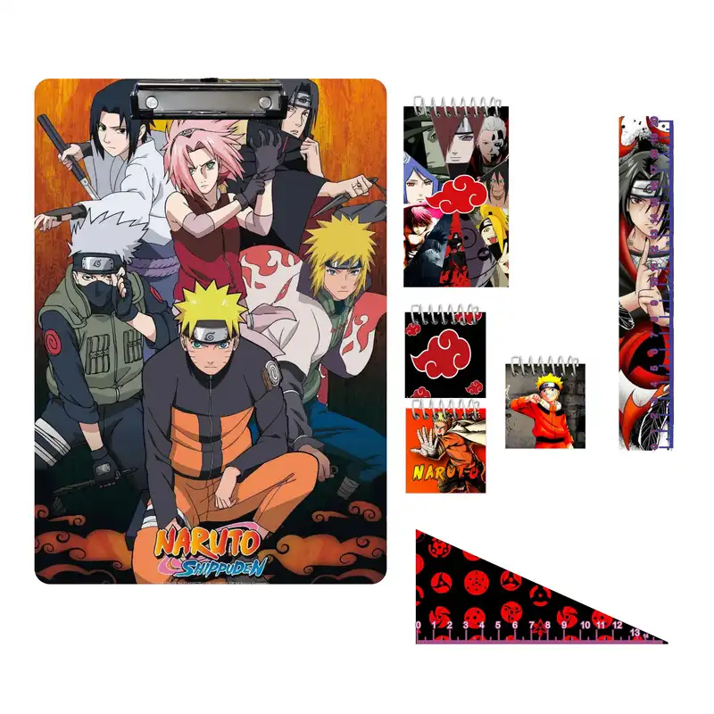 بسته لوازم تحریر مدل ناروتو مجموعه 7 عددی