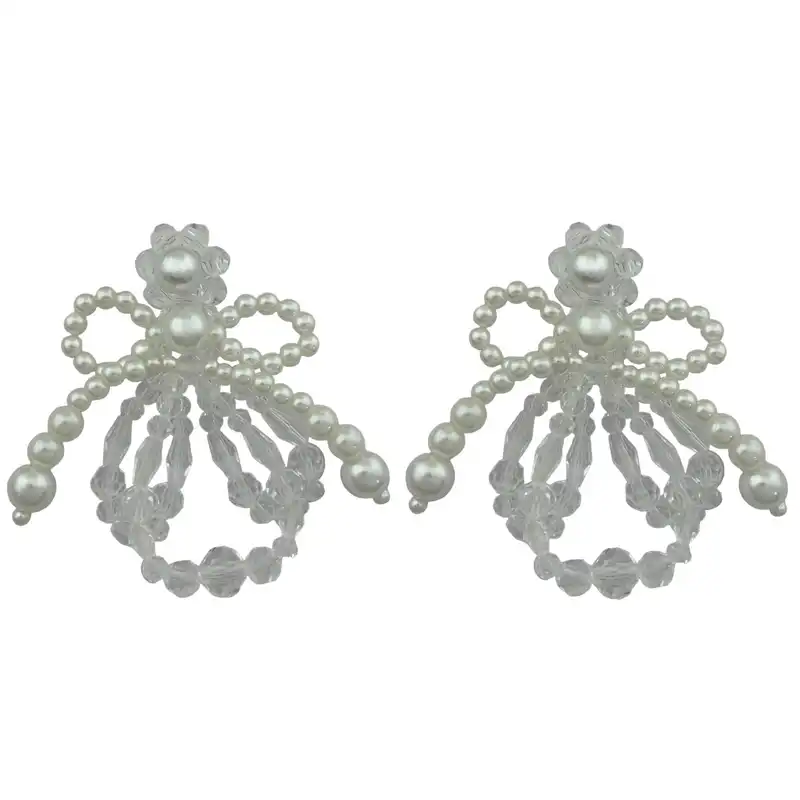 گوشواره زنانه مدل پاپیون مرواریدی کد E5245