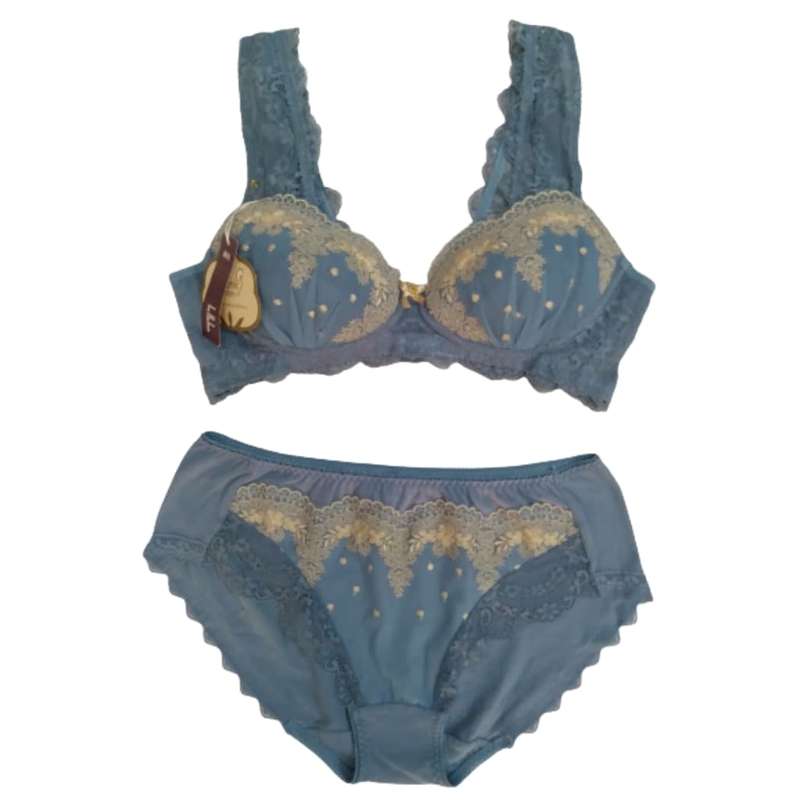 ست شورت و سوتین زنانه مدل توری گلدوزی