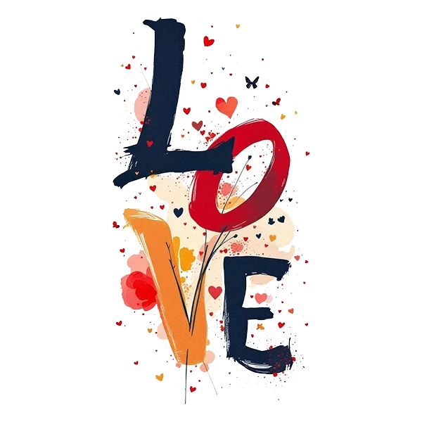 استیکر پارچه و لباس پاد آفرین طرح عشق کد 983