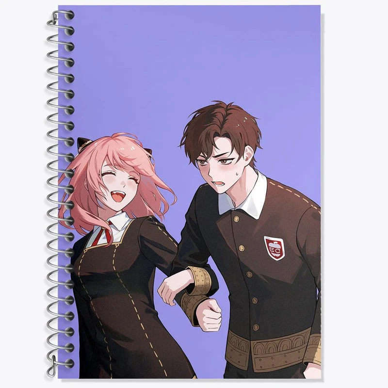 دفتر زبان 50 برگ خندالو مدل سه خط طرح خانواده فورجر انیمه اسپای ایکس فمیلی Spy x Family کد 15572