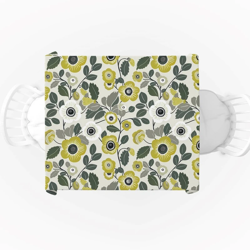 رومیزی مدل مربع مخمل طرح گل بهاری کد 11029