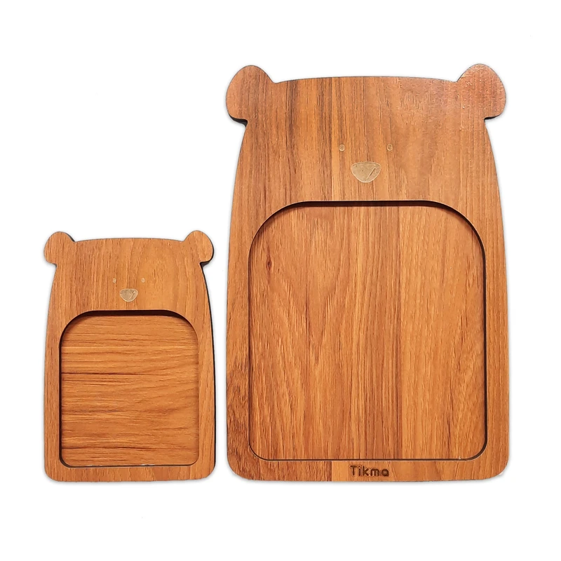 سینی سرو تیکما طرح خرسی کد KIT B4C بسته 2 عددی