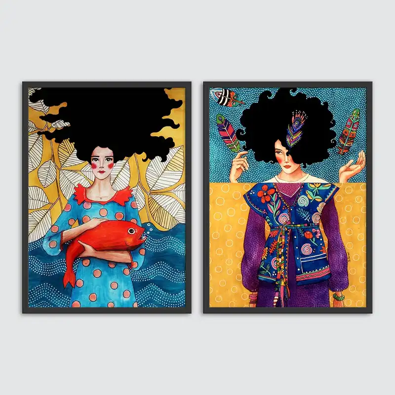 تابلو سالی وود طرح نوازش و تجربه کد T111913 مجموعه 2 عددی