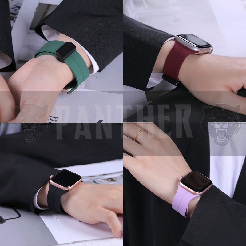 بند پنتر مدل Silicon Magnetic مناسب برای اپل واچ سری 1/2/3/4/5/6/7/8/9/SE سایز 38/40/41 میلی متری