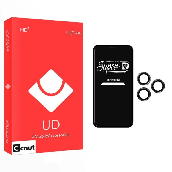 محافظ صفحه نمایش کوکونات مدل UD SuperD مناسب برای گوشی موبایل اپل iPhone 11 Pro Max  به همراه محافظ لنز گوشی
