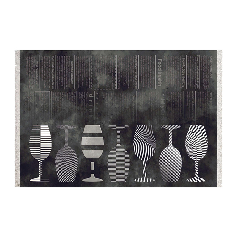 فرش ماشینی زانیس مدل مدرن طرح آشپزخانه زمینه نوک مدادی