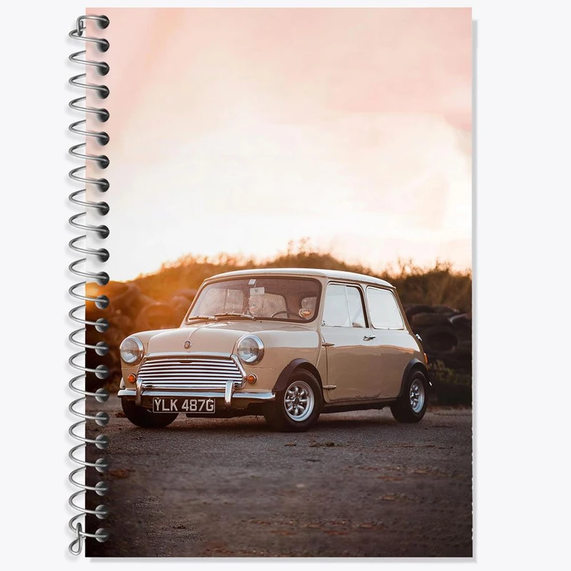 دفتر زبان 50 برگ خندالو مدل دو خط طرح ماشین کلاسیک کد 28755