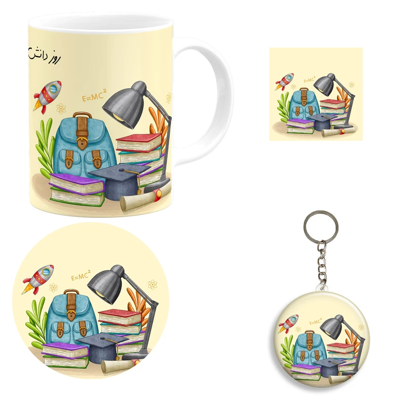 ست هدیه ماگ مدل لیوان روز دانش آموز کد A1 مجموعه 4 عددی