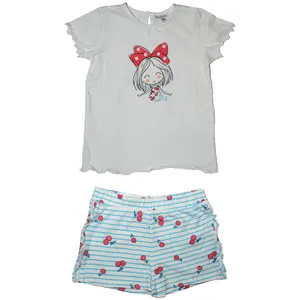 ست تی شرت و شلوارک دخترانه او وی اس مدل گیلاس