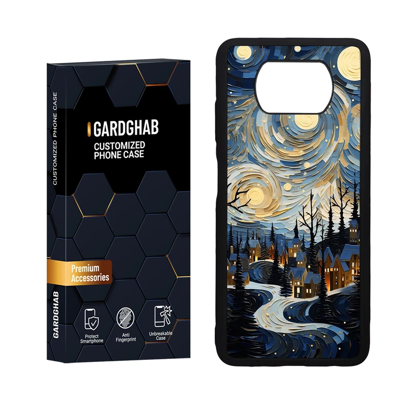 کاور گارد قاب مدل پشت گلس هنری مناسب برای گوشی موبایل شیائومی  Poco X3 / X3 Pro