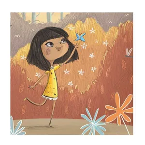 تابلو کودک و نوزاد طرح دختر و پروانه کد wkt36