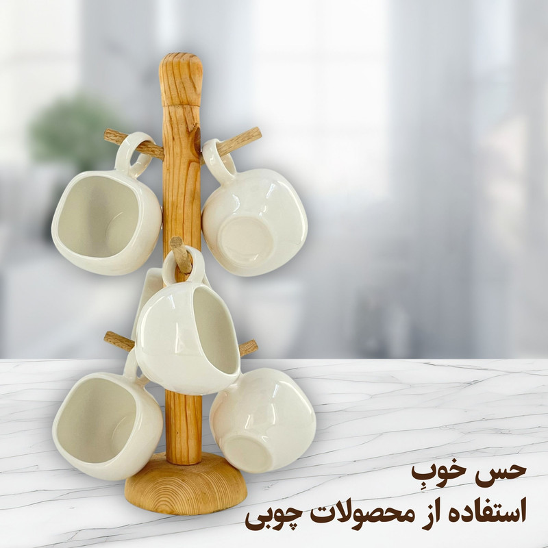 استند لیوان مدل چوبی کد JL01
