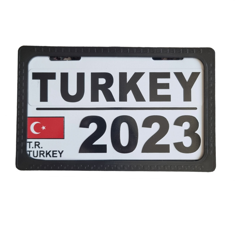 پلاک و قاب پلاک موتورسیکلت مدل TURKEY/2023