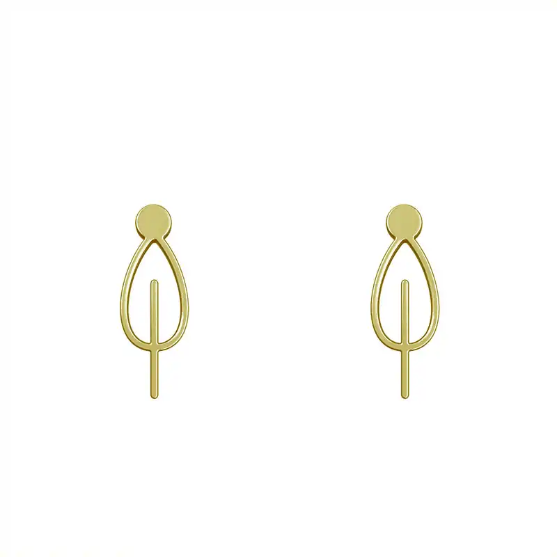 گوشواره طلا 18 عیار زنانه مدوپد مدل برگ کد GA1-15738