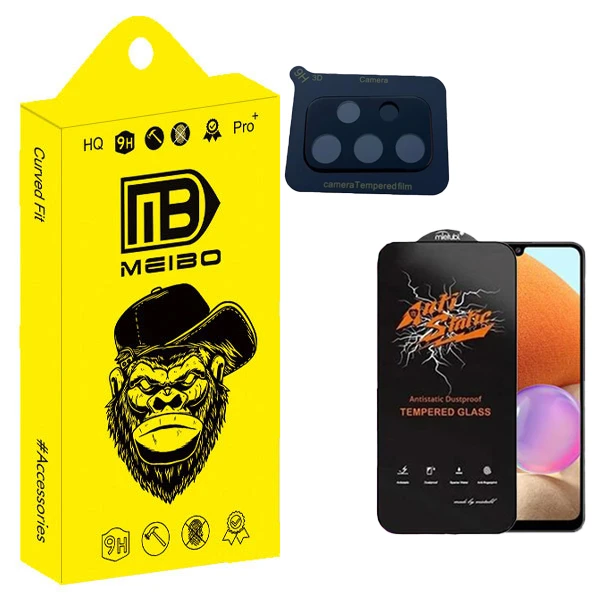 محافظ صفحه نمایش میبو مدل Antistatic Pro مناسب برای گوشی موبایل سامسونگ galaxy A32 به همراه محافظ لنز دوربین 3D
