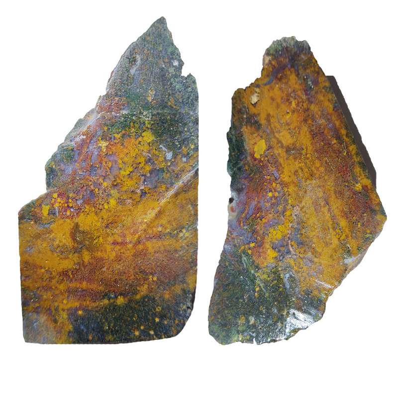 سنگ راف عقیق مدل جاسپر منظره مجموعه 2 عددی