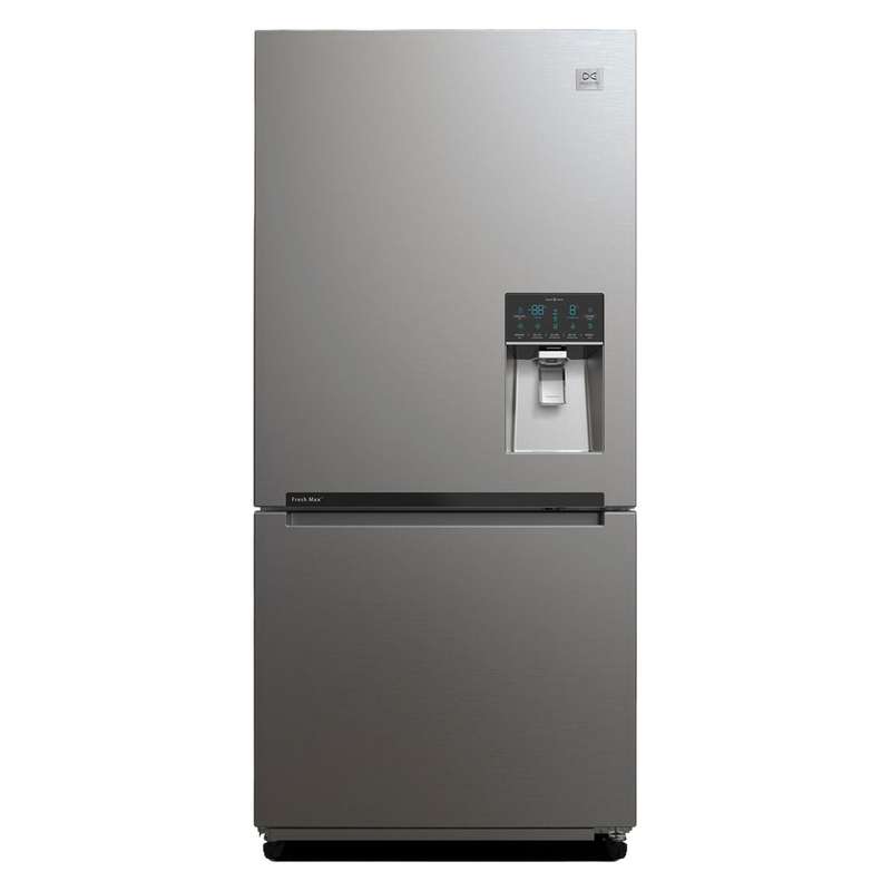 یخچال فریزر 28 فوت دوو مدل BMi-20 دارای آب سردکن و یخساز اتوماتیک، با ارتفاع 180، پهنای 82 و عمق 72 سانتی متر، میزان مصرف انرژی A+، دارای 3 طبقه در یخچال و 3 کشو در فریزر، دارای انجماد و سرمایش سریع