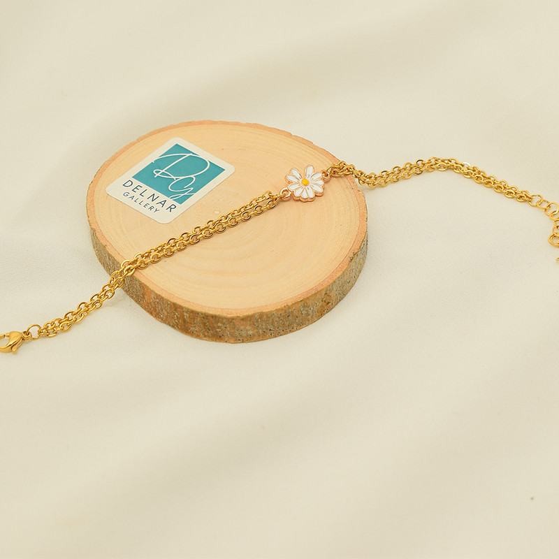 دستبند زنانه دلنار گالری مدل بابونه مینیاتوری