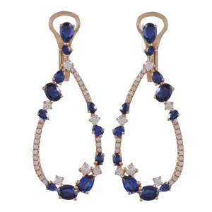 گوشواره طلا 18 عیار زنانه جواهری گاندی مدل A4599