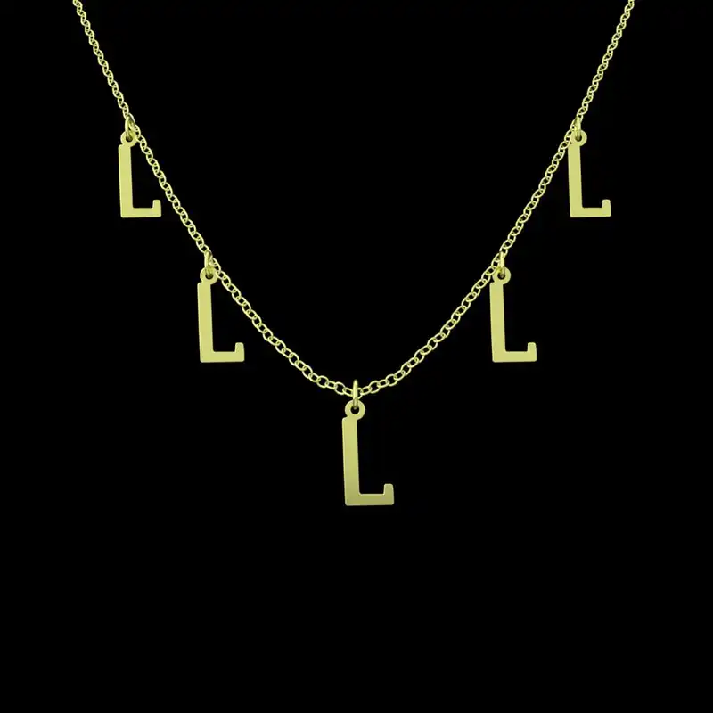 گردنبند طلا 18 عیار زنانه مدوپد مدل حرف L کد RNA16744