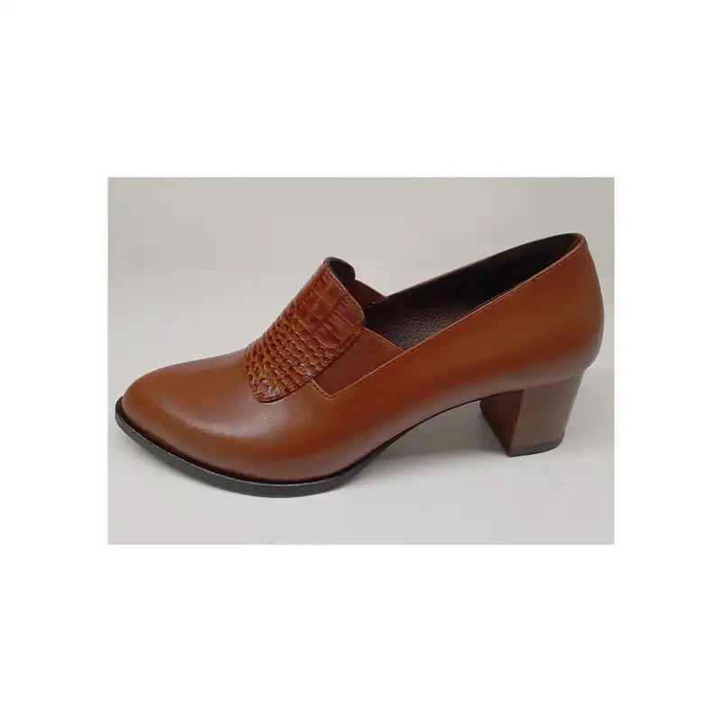 کفش زنانه سرزمین چرم مدل کد 1487 رنگ عسلی