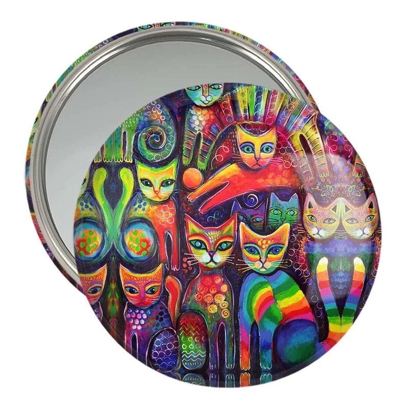 آینه جیبی خندالو مدل نقاشی انتزاعی  کد 5319