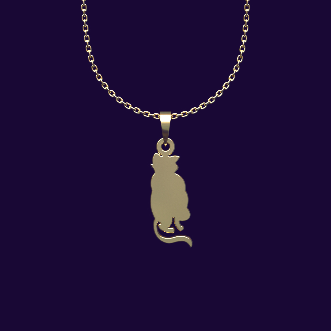 گردنبند طلا 18 عیار زنانه مدوپد مدل گربه کد CC2-1-1230