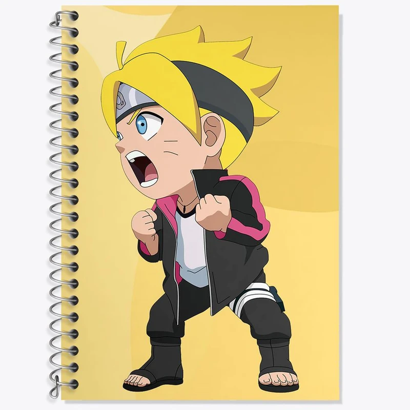 دفتر زبان 50 برگ خندالو مدل سه خط طرح بوروتو اوزوماکی انیمه بوروتو Boruto کد 15740