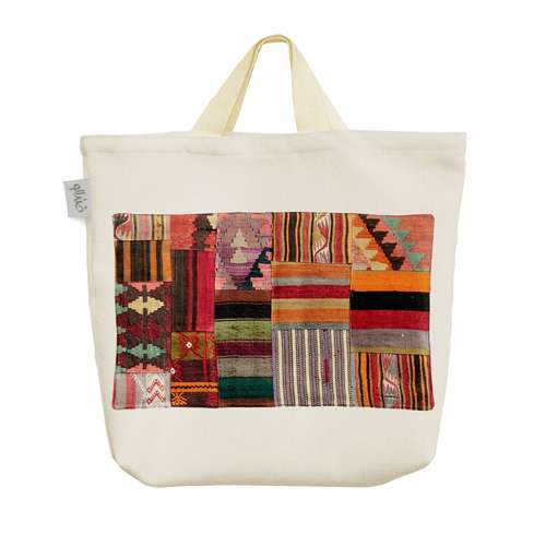 ساک خرید خندالو طرح گلیم کد 46