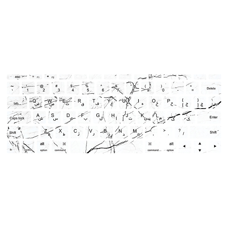 برچسب کیبورد فارسی طرح marble140 مناسب برای مک بوک پرو 12 اینچ 2015-2017