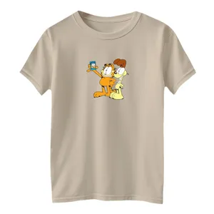 تی شرت آستین کوتاه بچگانه مدل گارفیلد کد06 رنگ کرم