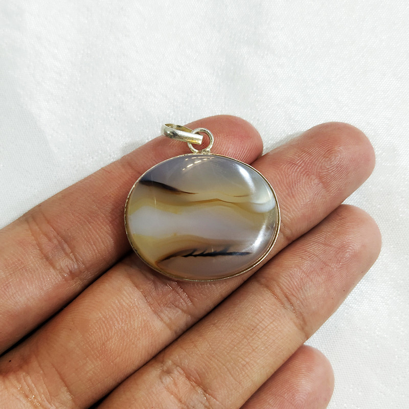 آویز گردنبند نقره زنانه سلین کالا مدل عقیق شجر ce-As11