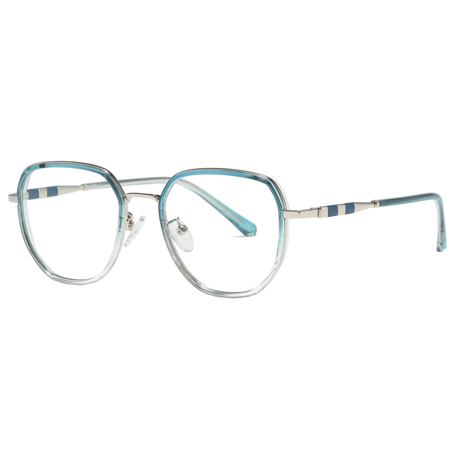 فریم عینک طبی چند ضلعی زنانه مدل TRZC829 C28-p81 Gradient Blue