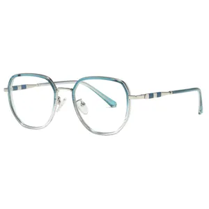 فریم عینک طبی چند ضلعی زنانه مدل TRZC829 C28-p81 Gradient Blue