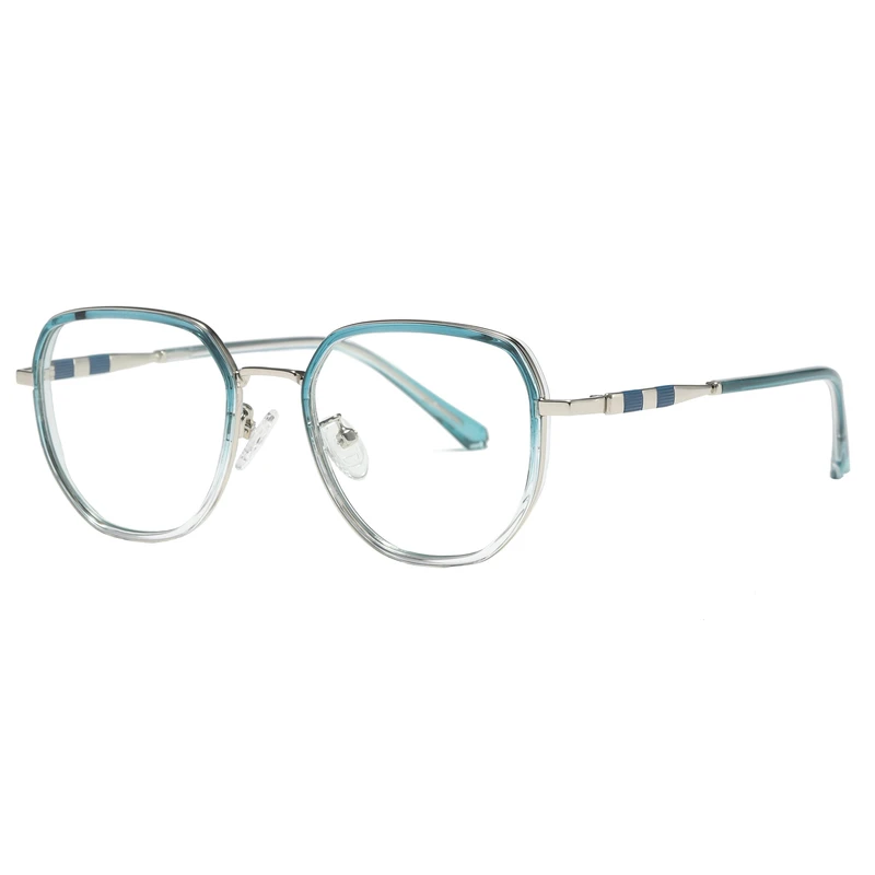 فریم عینک طبی چند ضلعی زنانه مدل TRZC829 C28-p81 Gradient Blue