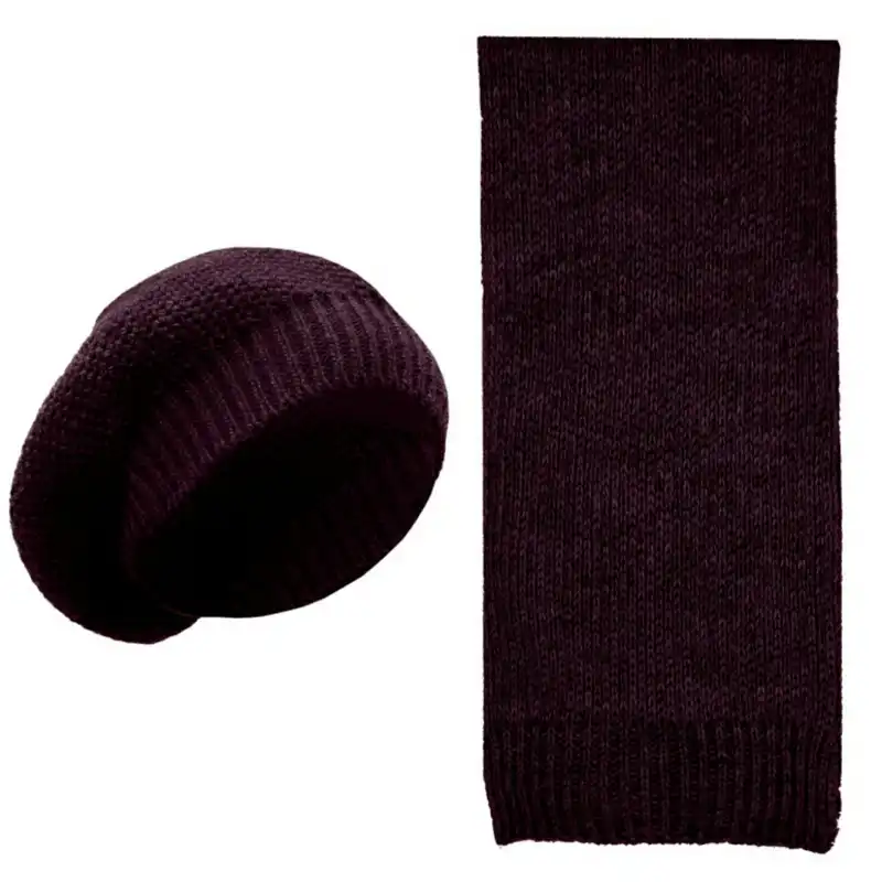 ست کلاه و شال گردن بافتنی مدل فرانسوی