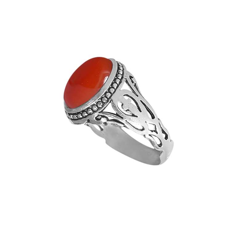 انگشتر نقره مردانه نقره جات لطفی مدل عقیق کد ANMS010E01