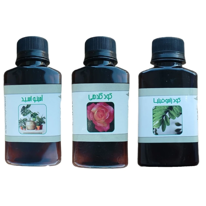 کود مایع امینو اسید و زاموفیلیا و گلدهی مدل life drop حجم 110 میلی لیتر بسته 3 عددی