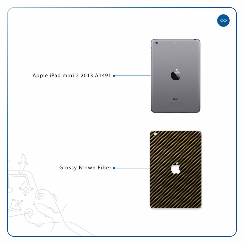 برچسب پوششی ماهوت مدل Glossy-Brown-Fiber مناسب برای تبلت اپل iPad mini 2 2013 A1491